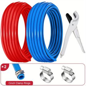 1/2'' Pex Pipe, 1/2'' Blue and Red Tubing (100 Feet x 2 Rolls)200 feet Kit, 1/2 Inch Pex Pipe for Portable Water