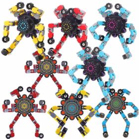 Deformable Fidget Robot, Deformable Fingertip Gyro, Kids DIY Deformable Robot Fingertip Spinner