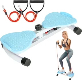 Waist Twister, Exercise Twist Boards Twisting Waist Machine For Women Belly Fat, Noiseless Ab Twister Machine With Resistance Bands, Waist Sculpt (Color: Blue)