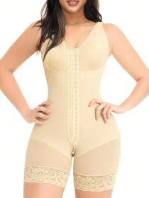 Fasjrixa Fajas Colombianas Shapewear for Women Tummy Control Post Surgery Full Body Shaper Butt Lifter with Zipper Crotch,corset tops for women (Color: White, size: L)