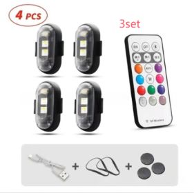 Wireless Remote Control Colorful Strobe Light (Option: 4LightsWithRemoteControl 3set)
